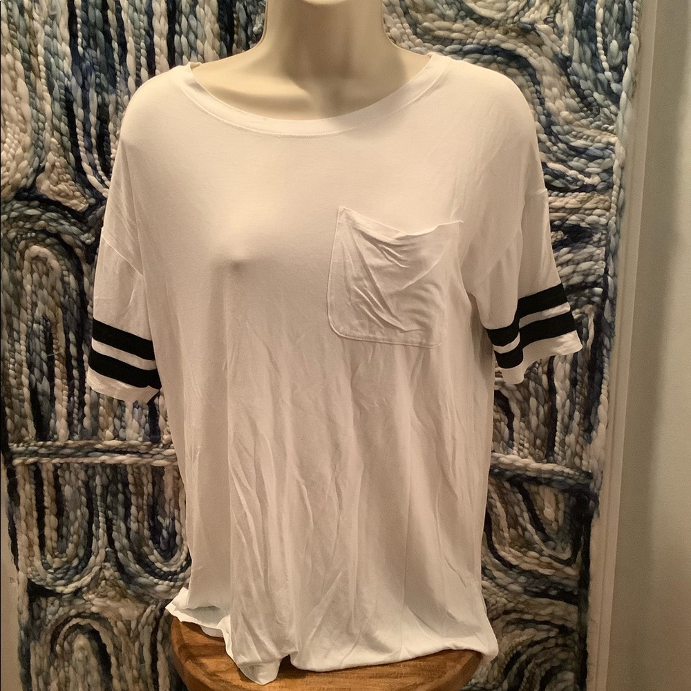 Hollister varsity sports striped t-shirt
